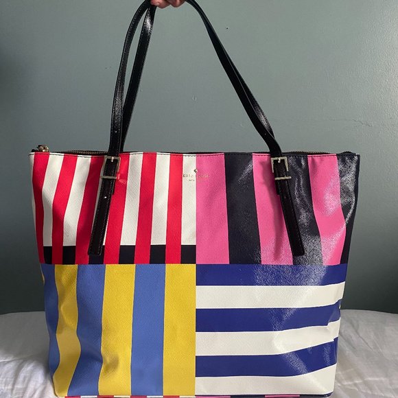 NEW Kate Spade Emma Lane Stripe Maya Tote Color - Multicolor - Picture 1 of 5